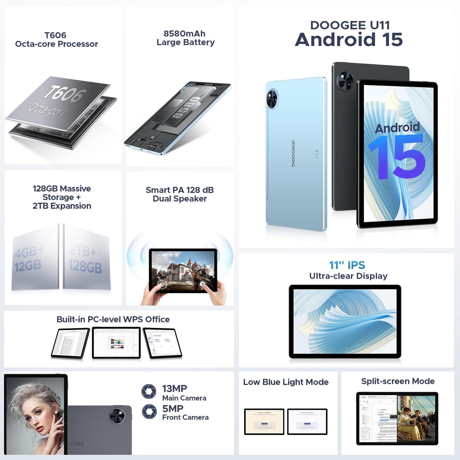Foto 3 pulgar | Tablet Doogee U11 (2025) Android 15 16 Gb+128 Gb/2 Tb 11 Pulgadas Con Teclado - Venta Internacional.