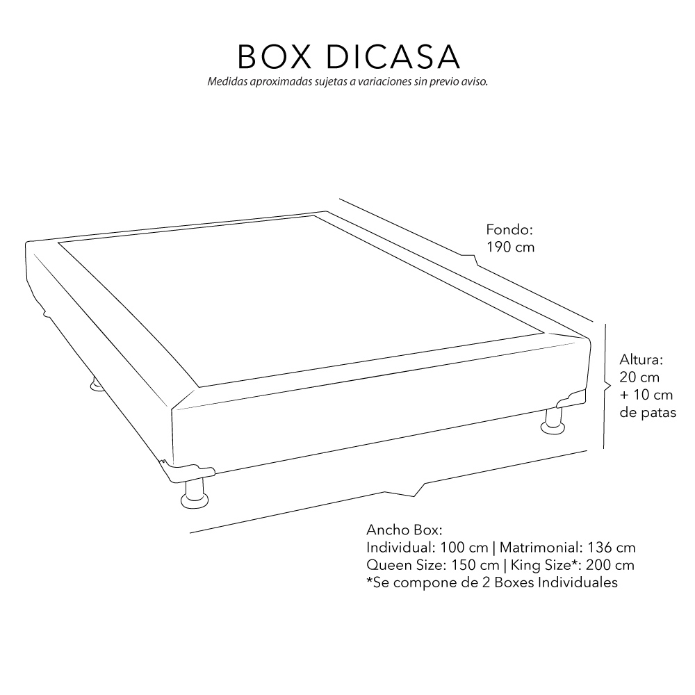 Foto 5 | Box Dicasa Quantum Queen Size color Gris