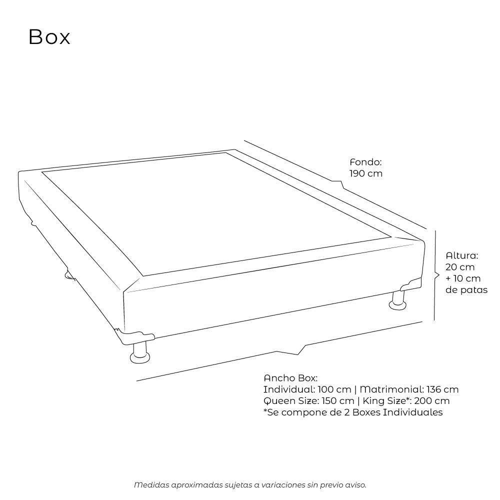 Foto 4 | Box Dicasa Vita Color Gris Queen Size
