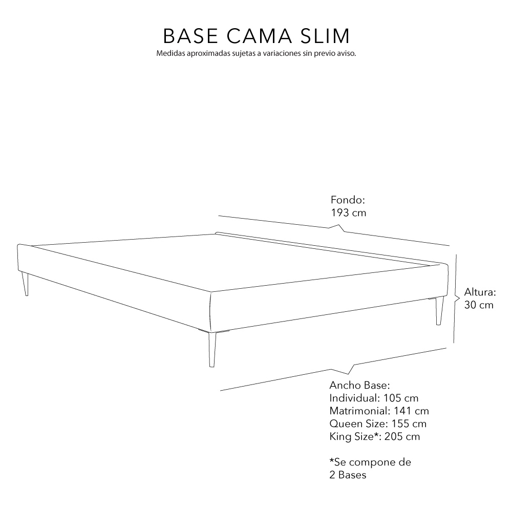 Foto 6 pulgar | Base Cama Dicasa Slim Color Beige Claro Individual