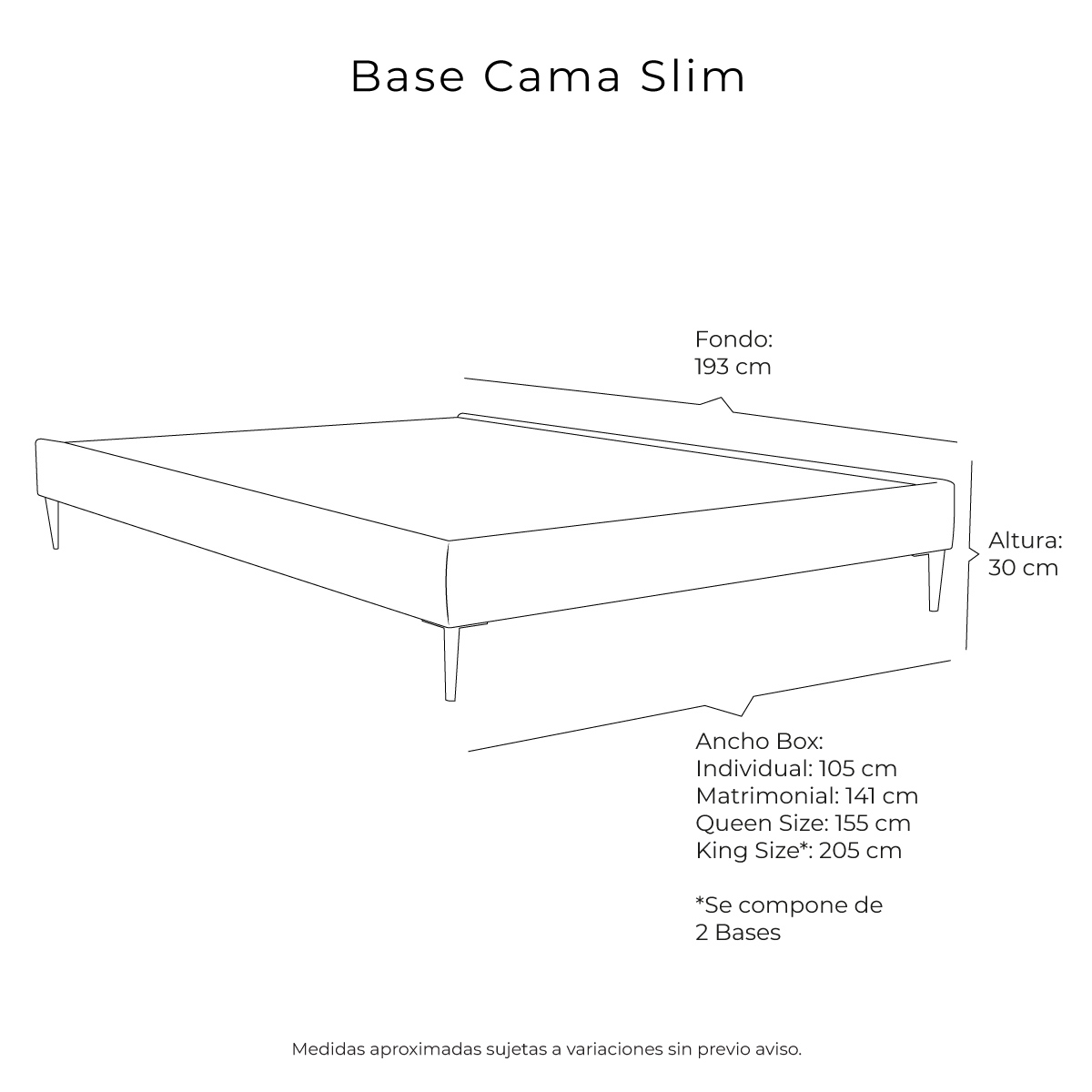 Foto 6 | Base Cama Dicasa Slim Individual Color Sepia