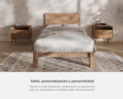 Foto 2 | Base para Cama Luuna Individual Madera de Bambú Resistente Armado Fácil sin Herramientas