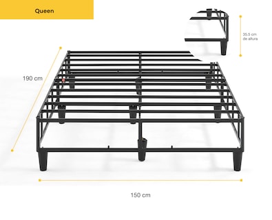 Foto 6 | Base de Cama De Metal Nooz Queen Size Tipo Box con Funda Gris