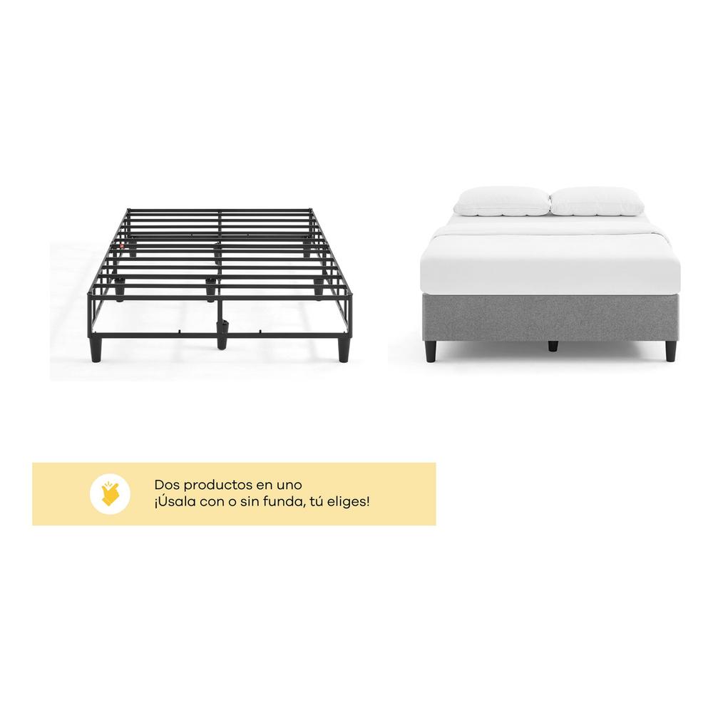 Foto 4 pulgar | Base de Cama de Metal Tipo Box con Funda Tamaño King