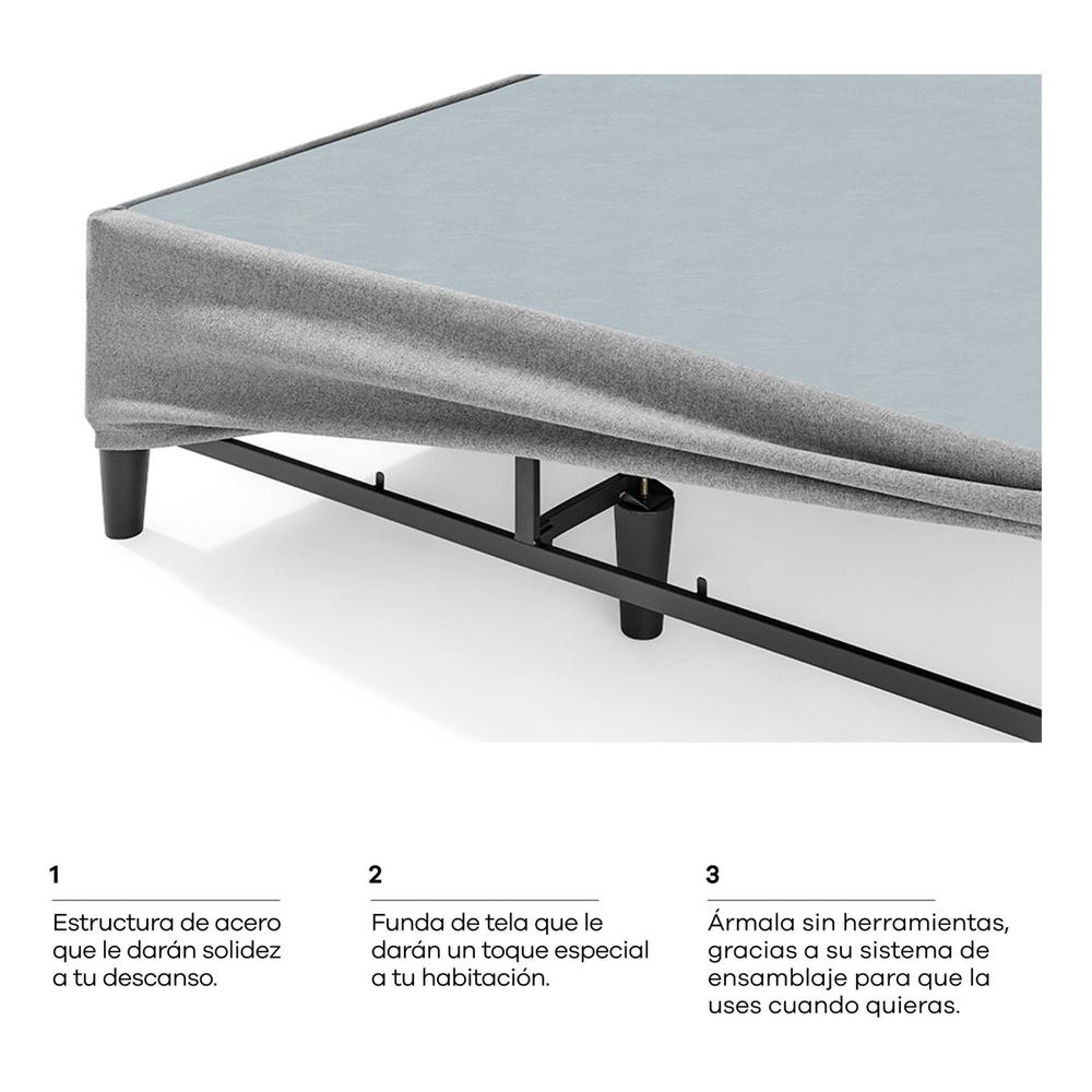 Foto 4 | Base de Cama de Metal Tipo Box con Funda Tamaño King