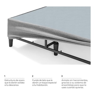 Foto 4 | Base de Cama de Metal Tipo Box con Funda Tamaño King