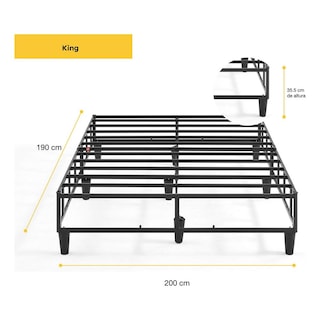 Foto 6 | Base de Cama de Metal Tipo Box con Funda Tamaño King