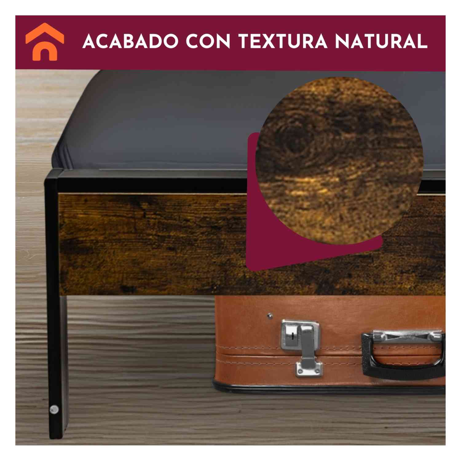 Foto 4 pulgar | Base Cama Individual Usb Country Tipo Madera Moderna Houzer