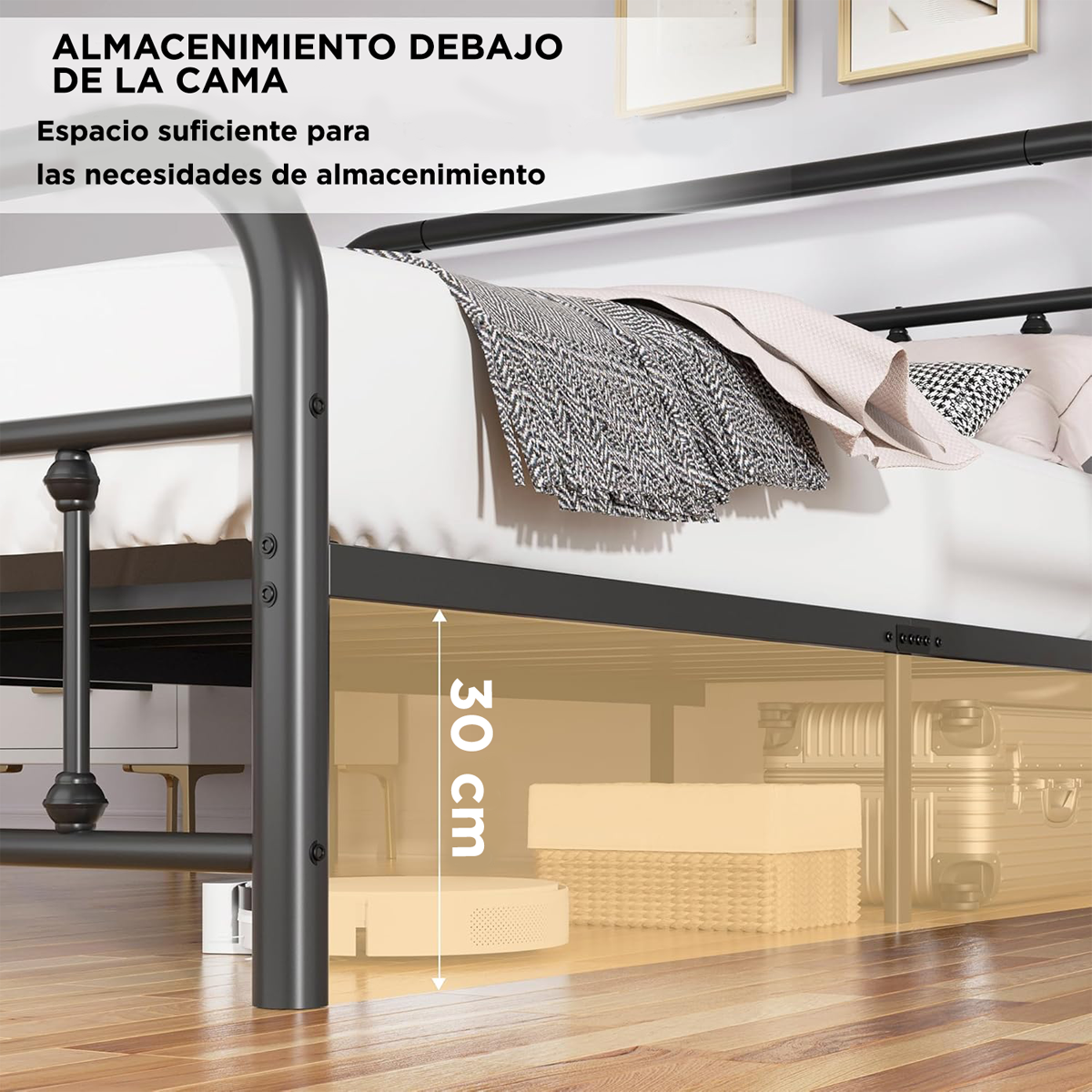 Foto 4 pulgar | Base De Cama Acero Reforzada Individual Diseño Elegante