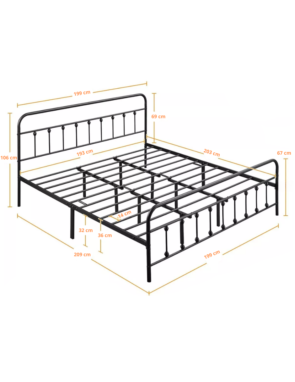 Foto 6 pulgar | Base De Cama Acero Reforzada King Size Diseño Elegante