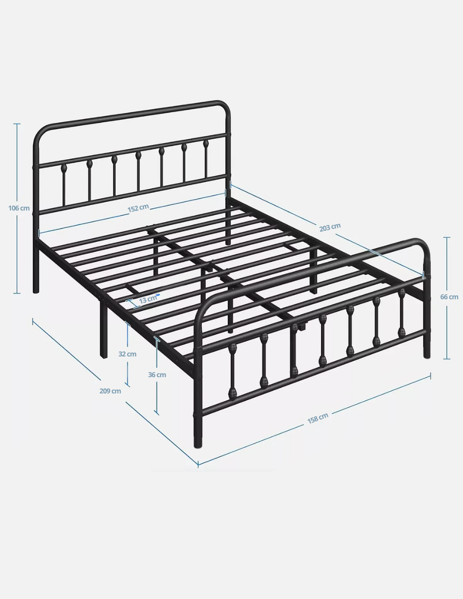 Foto 5 pulgar | Base De Cama Acero Reforzada Queen Size Diseño Elegante