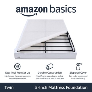 Foto 2 | Somier Amazon Basics Smart Box Spring De 5 Pulgadas, Doble, Blanco - Venta Internacional.