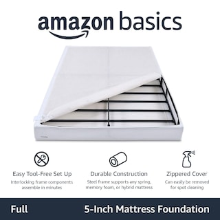 Foto 2 | Base De Cama Amazon Basics Smart Box Spring De 5 Pulgadas, Color Blanco Completo - Venta Internacional.