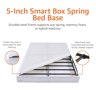 Foto 3 | Base De Cama Amazon Basics Smart Box Spring De 5 Pulgadas, Color Blanco Completo - Venta Internacional.