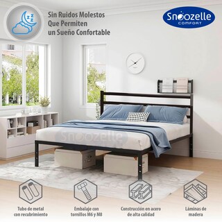 Foto 2 | Magma Life Base De Cama King Size Con Cabecera De Metal Resistente, Plataforma Con Espacio De Almacenamiento, F