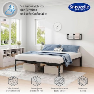 Foto 2 | Magma Life Base De Cama Queen Size De Metal Resistente, Plataforma Con Espacio De Almacenamiento, Fácil Armado,
