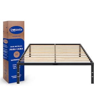 Foto 1 | Magma Life Base De Cama Matrimonial De Metal Resistente, Plataforma Con Espacio De Almacenamiento, Fácil Armado