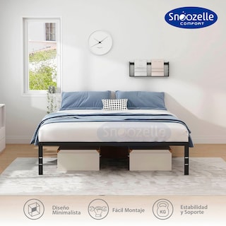 Foto 3 | Magma Life Base De Cama King Size De Metal Resistente, Plataforma Con Espacio De Almacenamiento, Fácil Armado