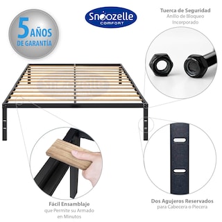 Foto 5 | Magma Life Base De Cama King Size De Metal Resistente, Plataforma Con Espacio De Almacenamiento, Fácil Armado