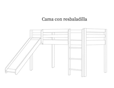 Foto 2 | Cama Con Resbaladilla Individual Color Blanco