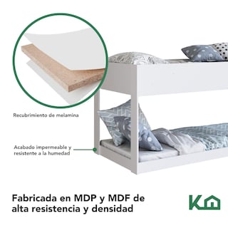 Foto 4 | Litera Doble KingsHouse KINGBUNK3 color Blanco Individual