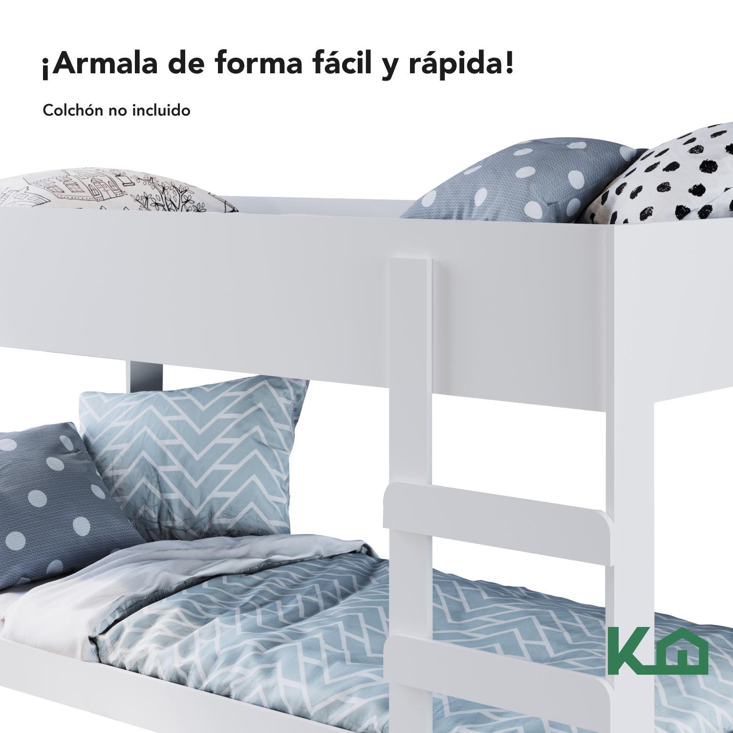 Foto 6 | Litera Doble KingsHouse KINGBUNK3 color Blanco Individual