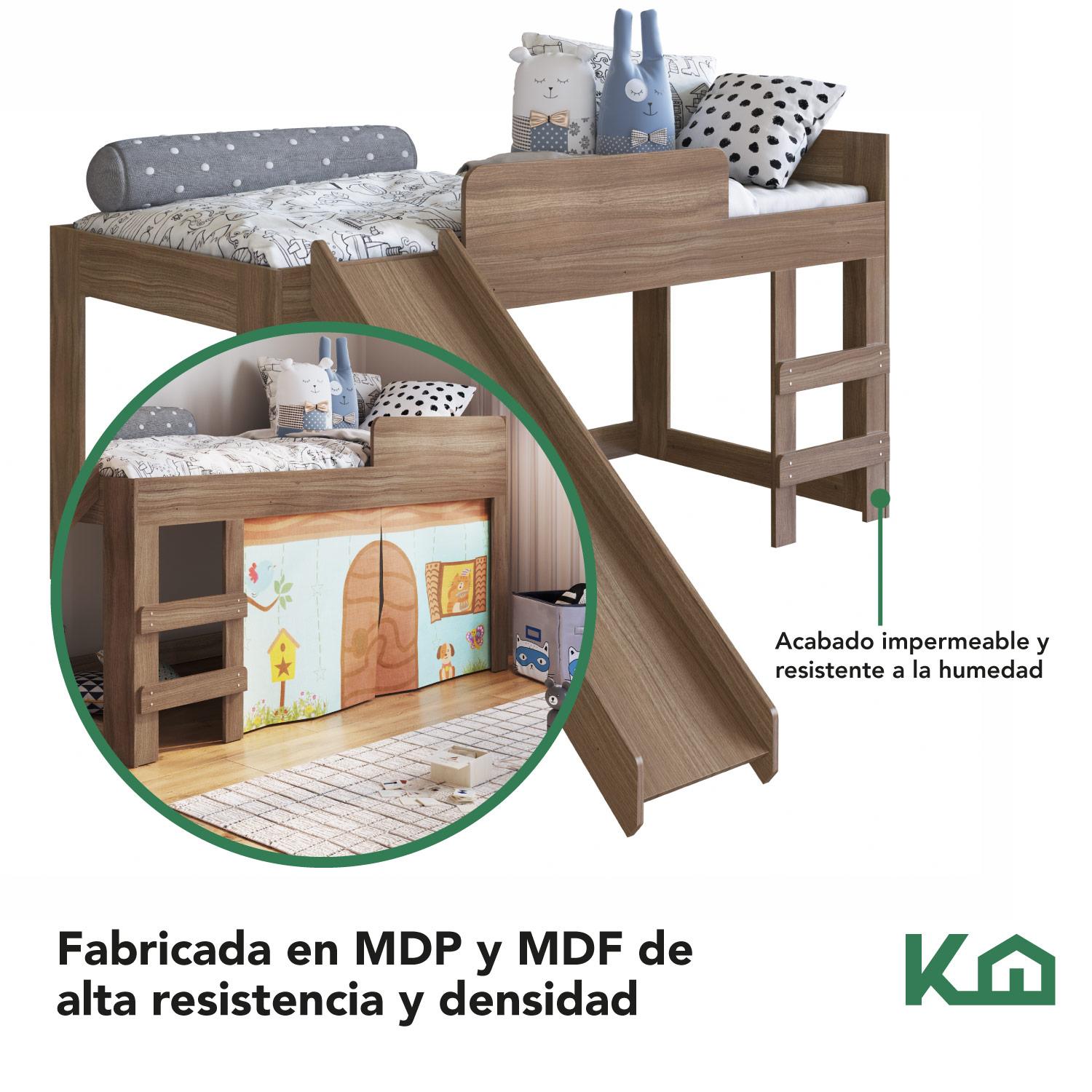 Foto 5 pulgar | Base de Cama KingsHouse KINGSINGLE7 color Marrón Individual con Resbaladilla