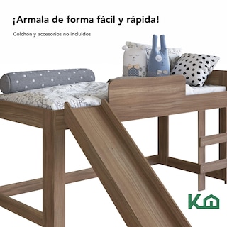 Foto 6 | Base de Cama KingsHouse KINGSINGLE7 color Marrón Individual con Resbaladilla