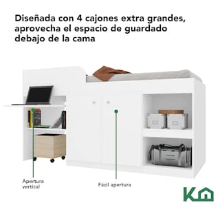 Foto 4 | Base de Cama Kingshouse Kingsingles Individual color Blanco