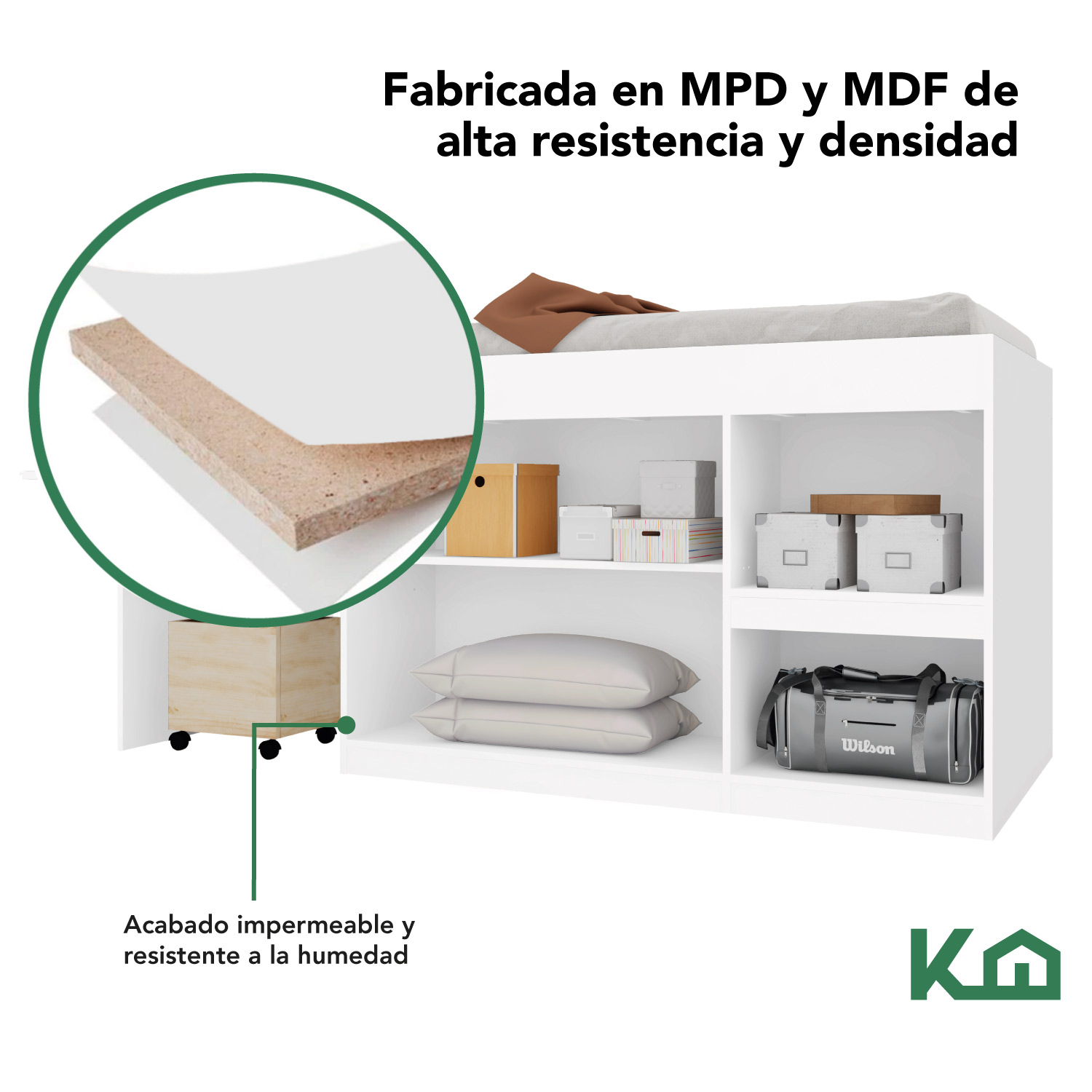 Foto 6 pulgar | Base de Cama Kingshouse Kingsingles Individual color Blanco