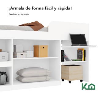 Foto 7 | Base de Cama Kingshouse Kingsingles Individual color Blanco