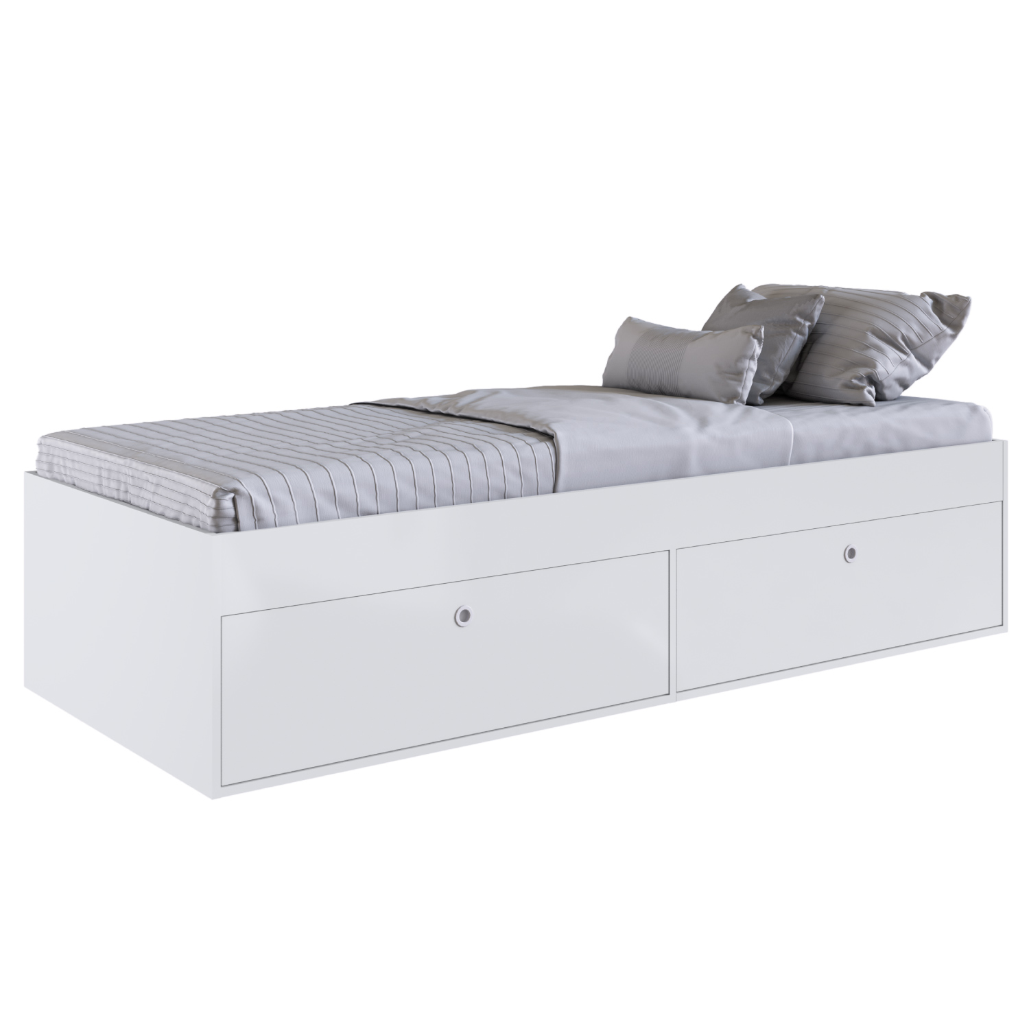 Foto 2 pulgar | Base de Cama KingsHouse KINGSINGLE4 color Blanco Individual con Cajones