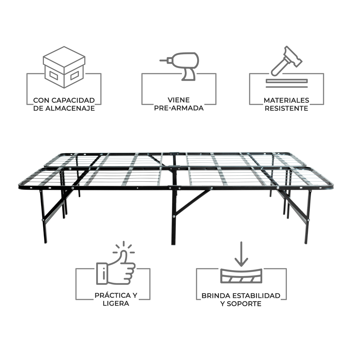 Foto 4 pulgar | Cama Plegable Individual Atlas