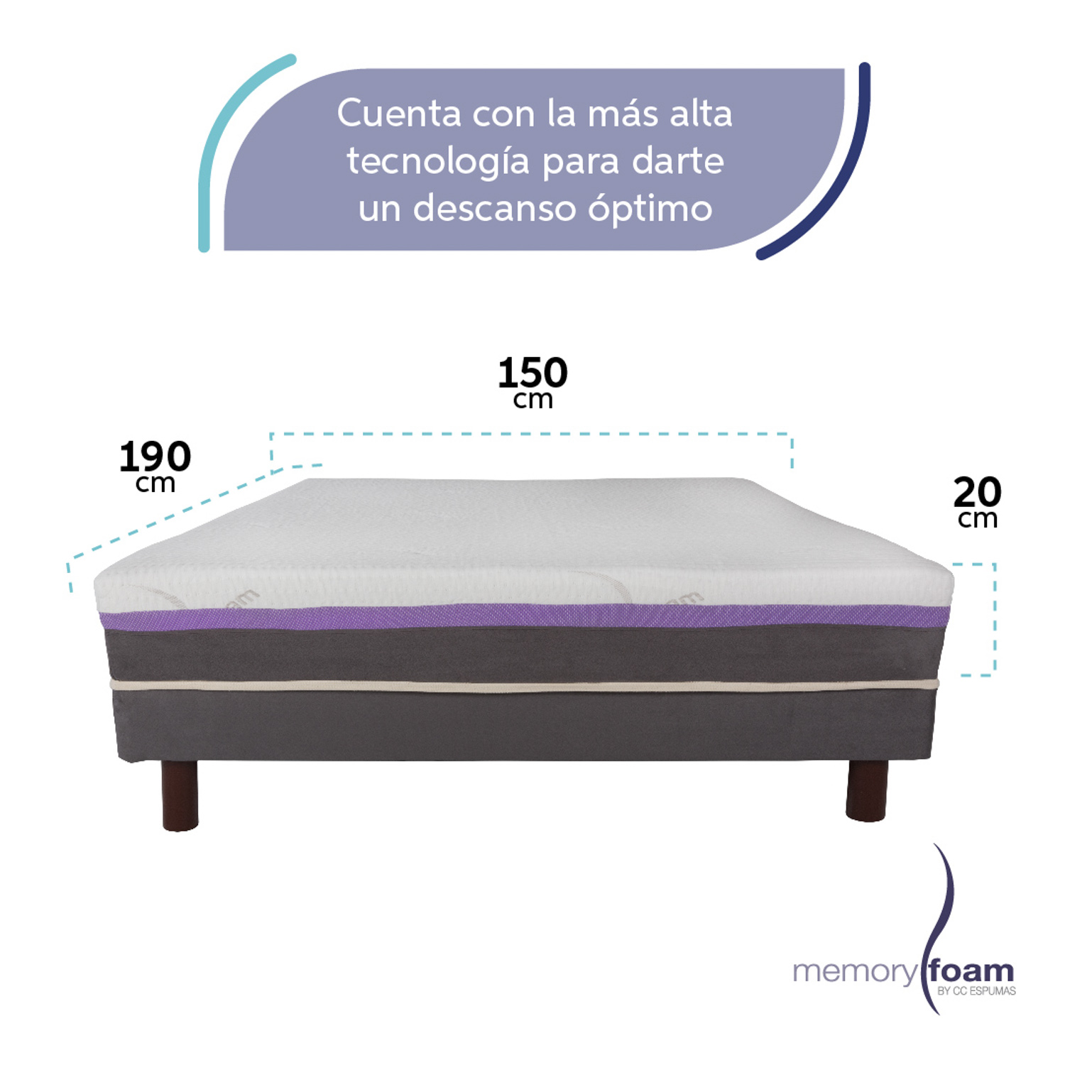 Foto 6 pulgar | Colchón Good Queen Size De Memory Foam 6 Cm De Memory Foam Firmeza Media Confort  Y Soporte Máximo Blanco Queen Size