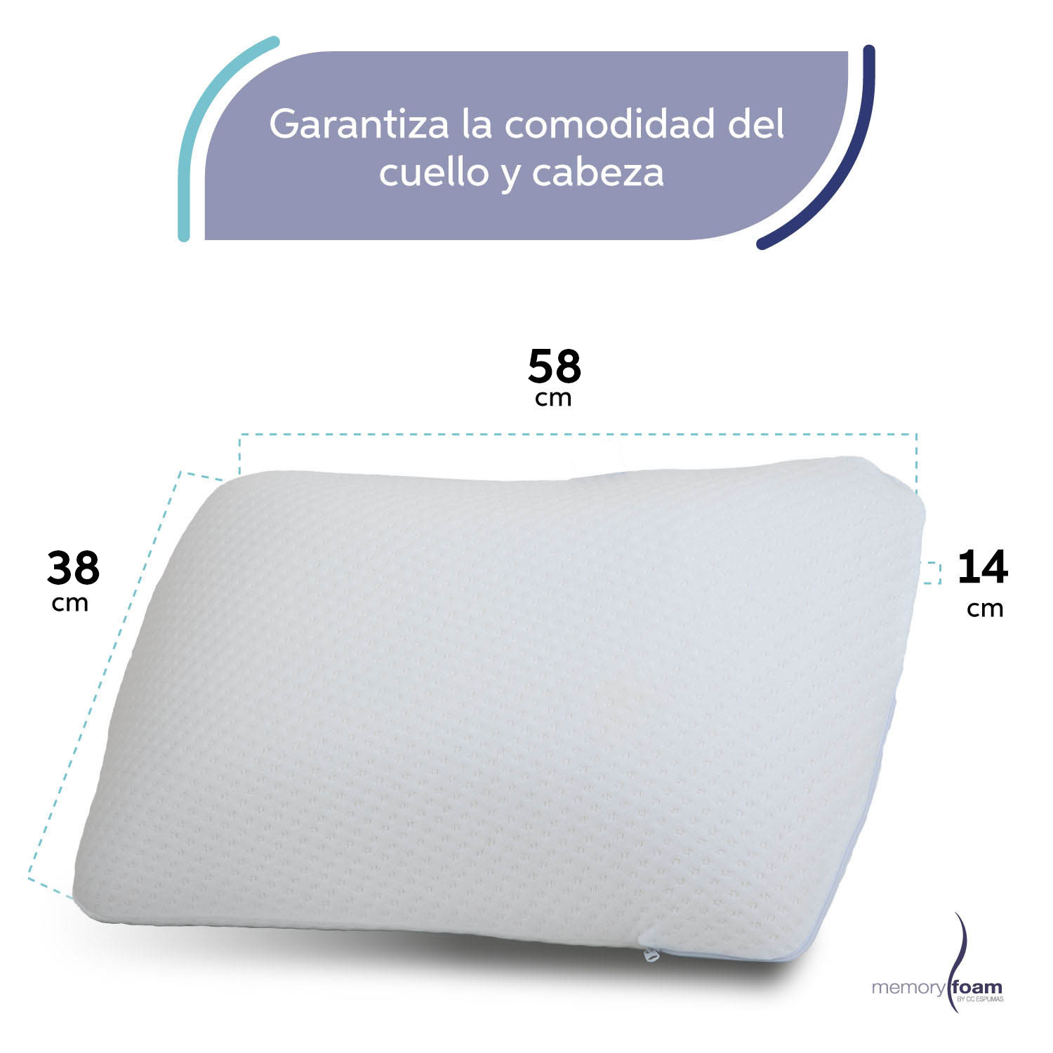 Foto 5 | Almohada Cirrus De Memory Foam Almohada Para Dormir De Lado Almohada Firme Individual Color Blanco