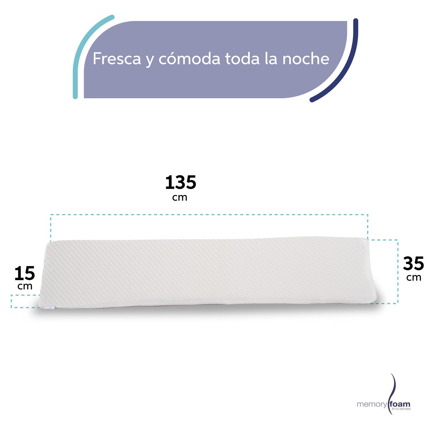 Foto 7 pulgar | Almohada Body Pillow (135 Cm) De Memory Foam Almohada Para Dormir De Lado Almohada Para Abrazar Color Blanco Cuatro