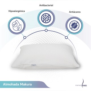 Foto 2 | Almohada Makura De Memory Foam Almohada Súper Suave De Memory Foam Individual Color Blanco