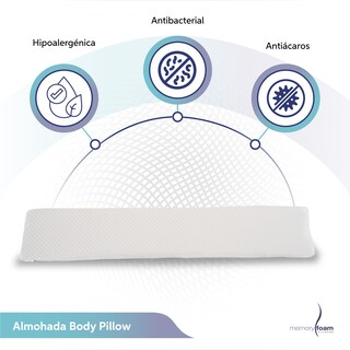 Foto 3 | Almohada Body Pillow (125 Cm) De Memory Foam Almohada Para Dormir De Lado Almohada Para Abrazar Color Blanco Cuatro