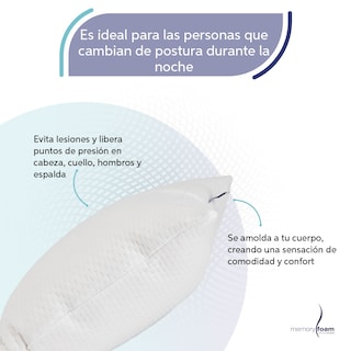 Foto 3 | Almohada Makura De Memory Foam Almohada Súper Suave King Size Color Blanco