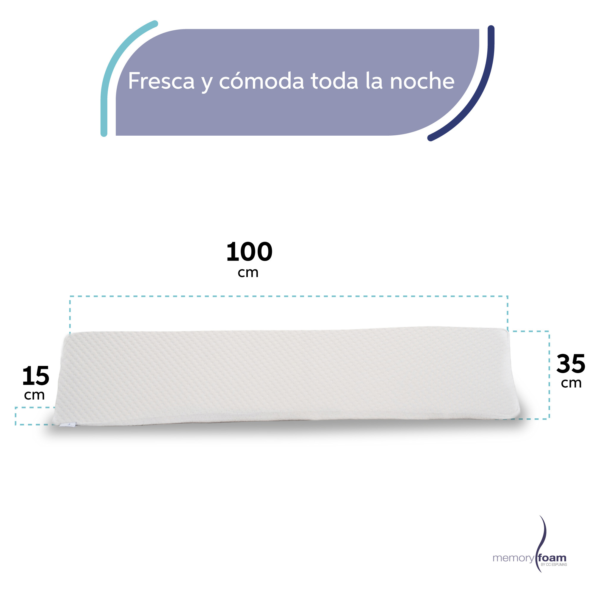 Foto 7 pulgar | Almohada Body Pillow (100 Cm) De Memory Foam Almohada Para Dormir De Lado Almohada Para Abrazar Color Blanco Cuatro