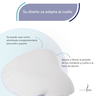 Foto 3 | Almohada Luna Kids Almohada De Memory Foam Para Niños Ligera Y Suave Individual Color Blanco 58 X 40 X 10 Cm