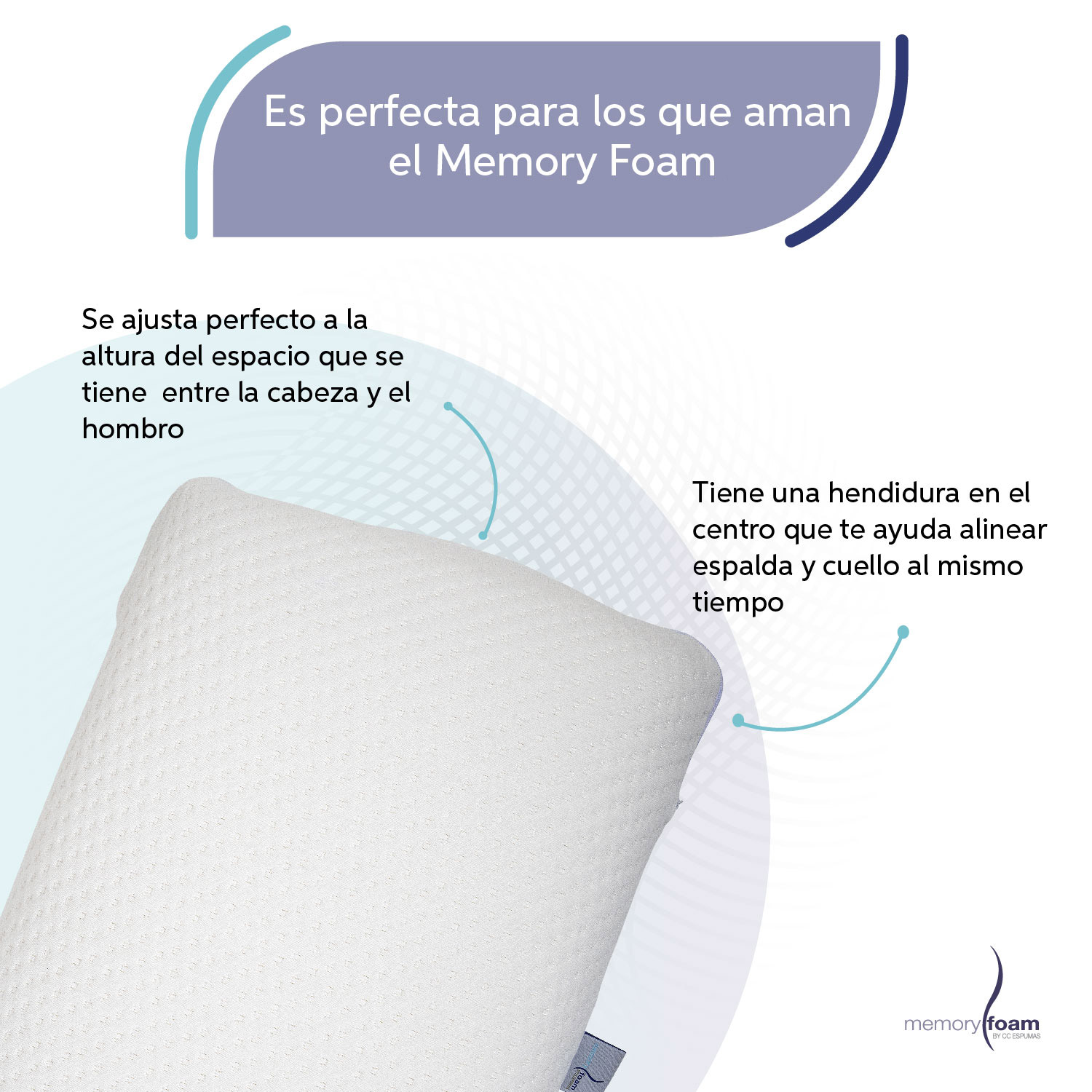 Foto 4 pulgar | Almohada Clásica De Memory Foam Almohada De Memory Foam Ideal Para Dormir En Cualquier Posición Se Amolda A Tu C