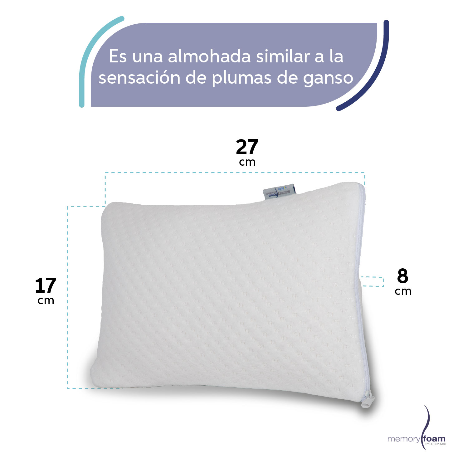 Foto 6 pulgar | Almohada Companion De Memory Foam Pequeña Y Extra Suave Para Noches Sin Despertares Individual Color Blanco