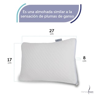 Foto 5 | Almohada Companion De Memory Foam Pequeña Y Extra Suave Para Noches Sin Despertares Individual Color Blanco