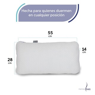 Foto 5 | Almohada Comfy De Memory Foam Extra Suave Y Cómoda Se Adapta A Tu Cuerpo En Cualquier Postura Individual Color Blanco