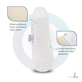 Foto 4 | Almohada Súper Suave De Memory Foam Ergonómica Individual Color Blanco