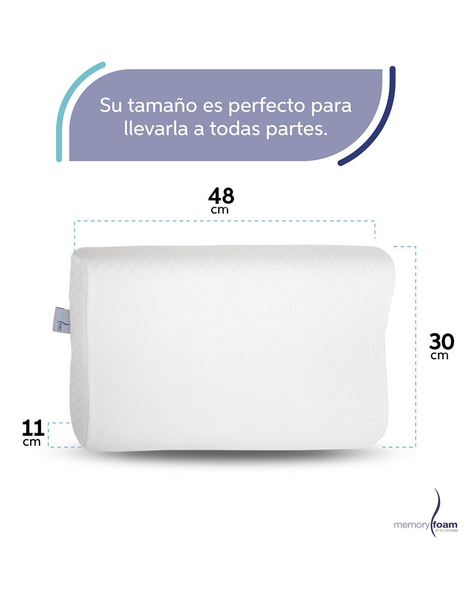 Foto 5 | Almohada Súper Suave De Memory Foam Ergonómica Individual Color Blanco