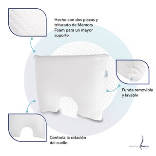 Foto 4 | Almohada Constelación De Memory Foam Para Domir De Lado O Boca Arriba Firmeza Media Individual Color Blanco