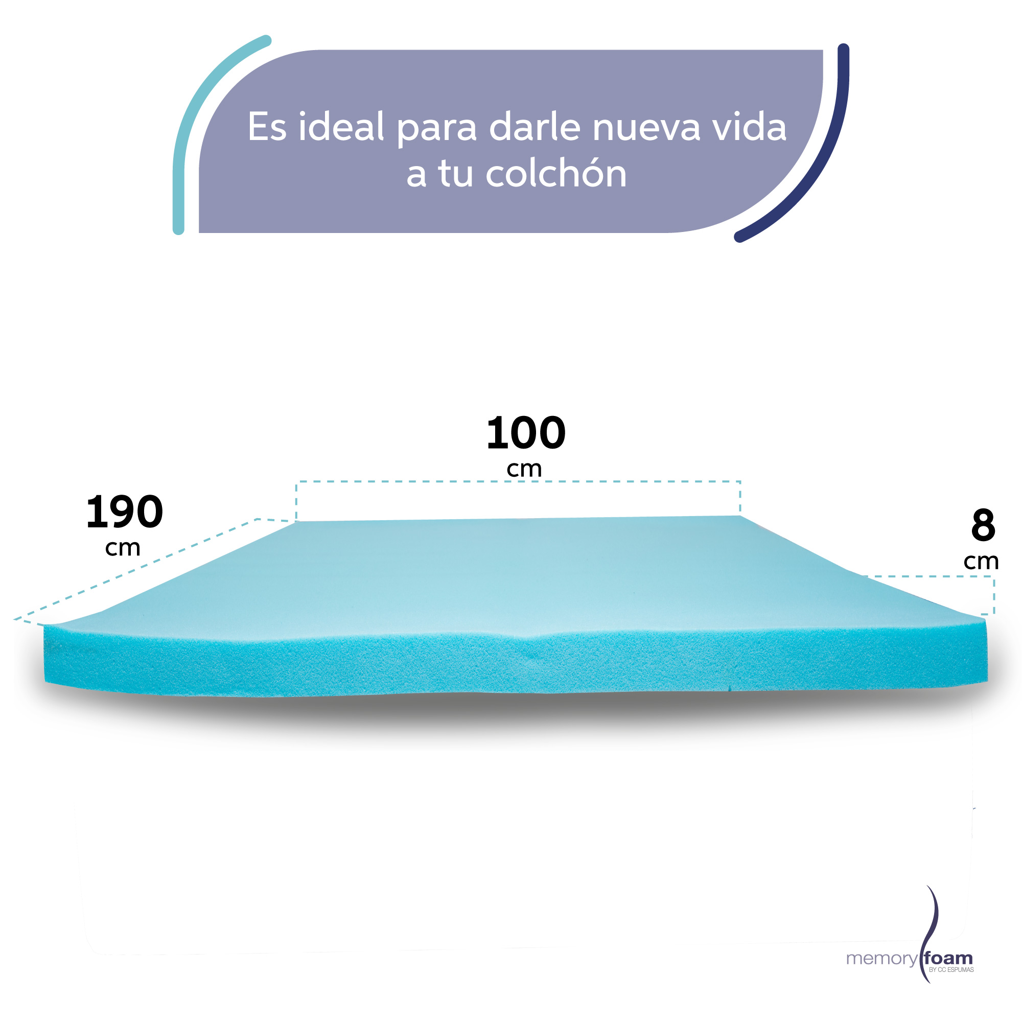 Foto 6 pulgar | Colchoneta Fresca De Memory Foam De 8 Cm Individual 100% Memory Foam Fresca Toda La Noche Brinda Soporte A Tu Colchón