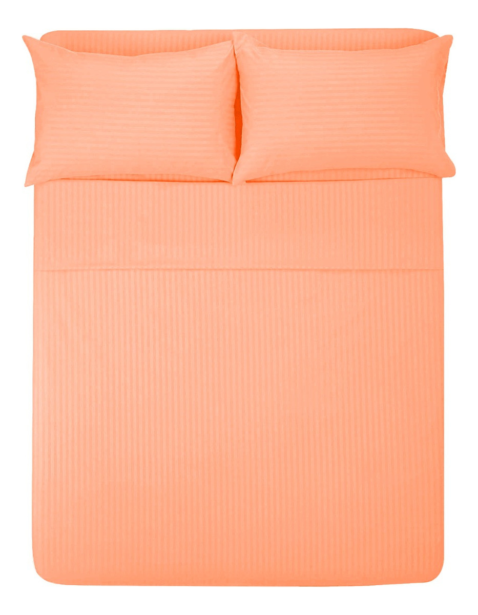 Foto 2 pulgar | Sábana Matrimonial 1800 Hilos Microfibra Grabada Ultra Suave color Salmon